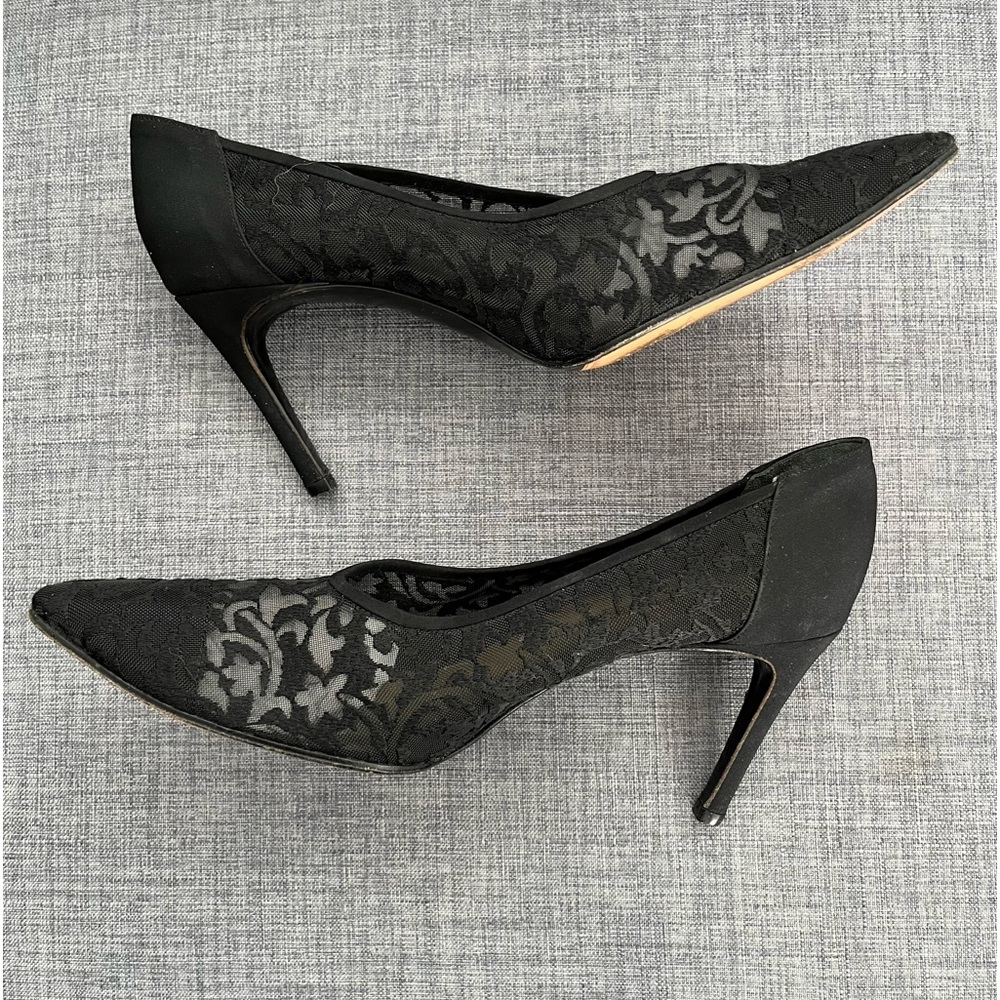 Yves Saint Laurent Black Lace Heels